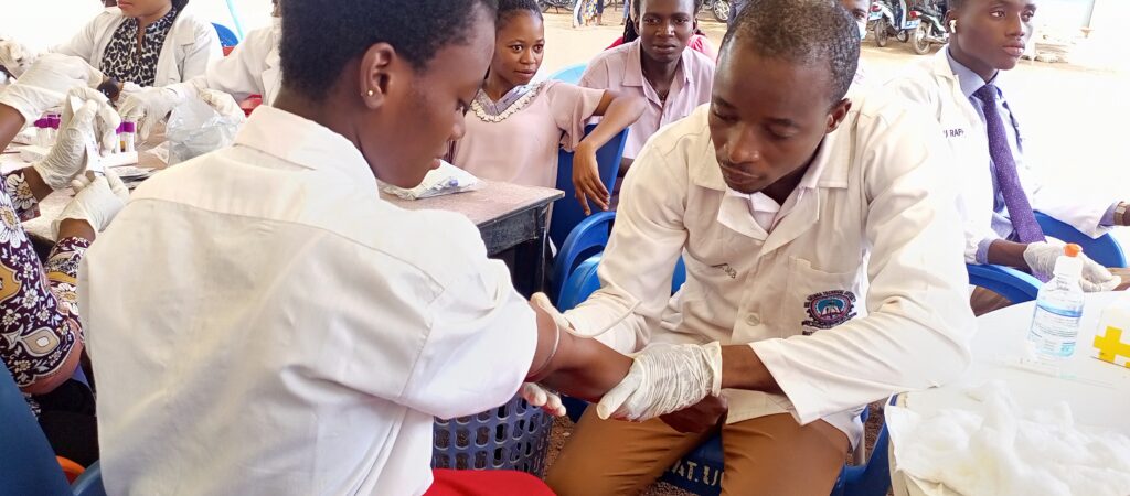 Medical Laboratory Technology students at free screening session