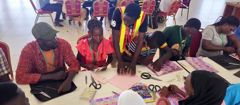 Youth taking part in Adakwa Treasures Foundation footwear making training