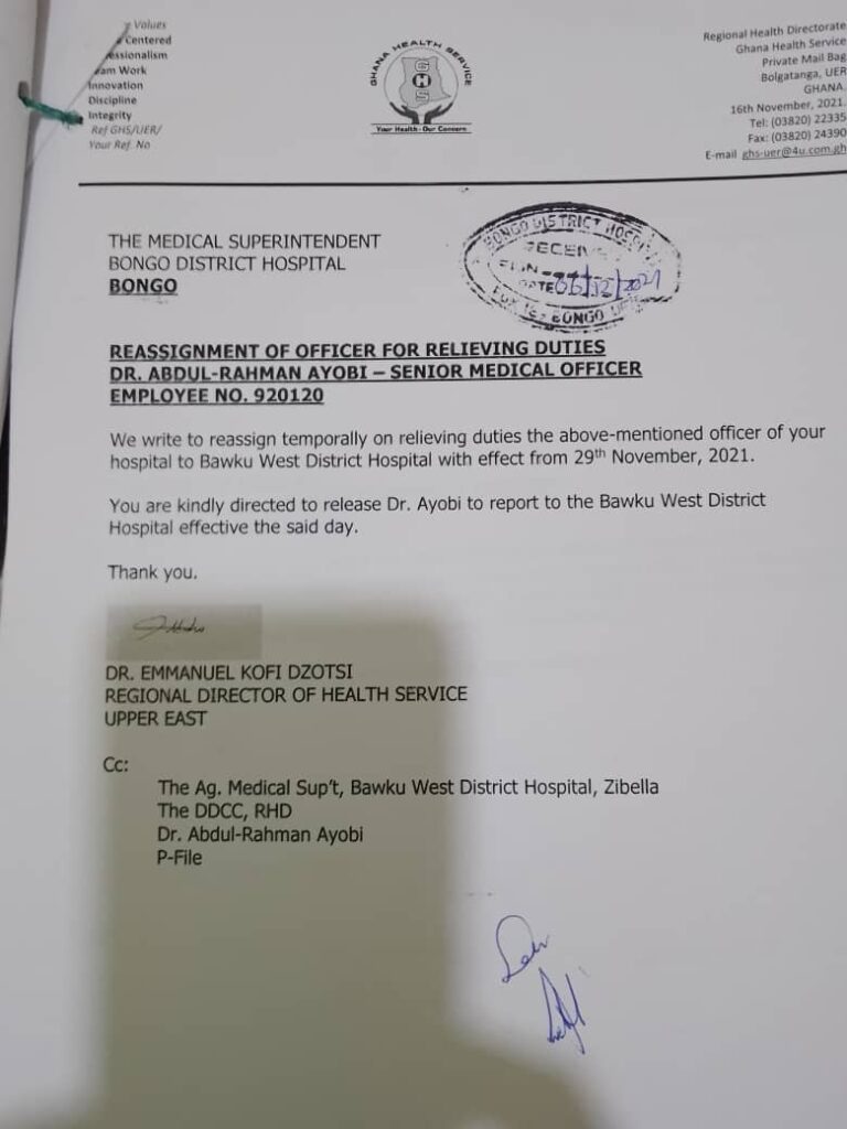 REQUEST FOR RELEASE OF DR. RAHMAN AYOBI
