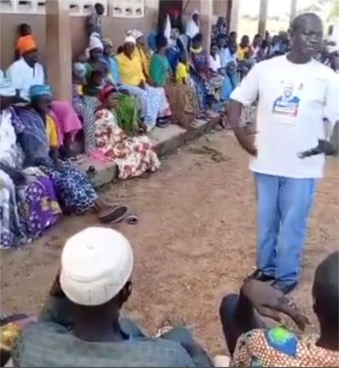 Issaka Seidu told a gathering to elect NPP Parliamentary candidate and not the party's presidential candidate Issaka Seidu told a gathering to elect NPP Parliamentary candidate and not the party's presidential candidate