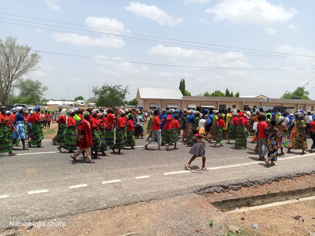 The group marched in protest against the university