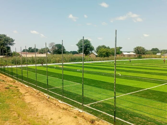 Astro turf being constructed in Bolgatanga East