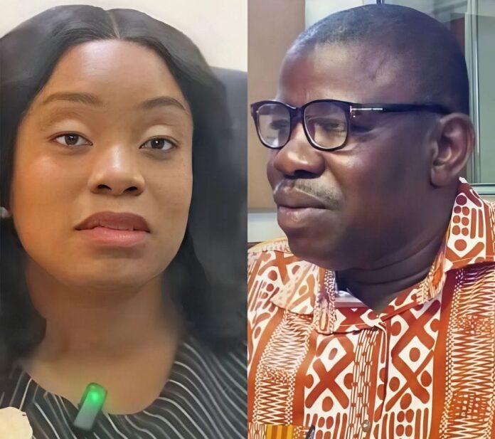 Executive Director of RTI Commission Genevieve Shirley Lartey (left) & DCE for Bongo Joseph Akasake (lright)